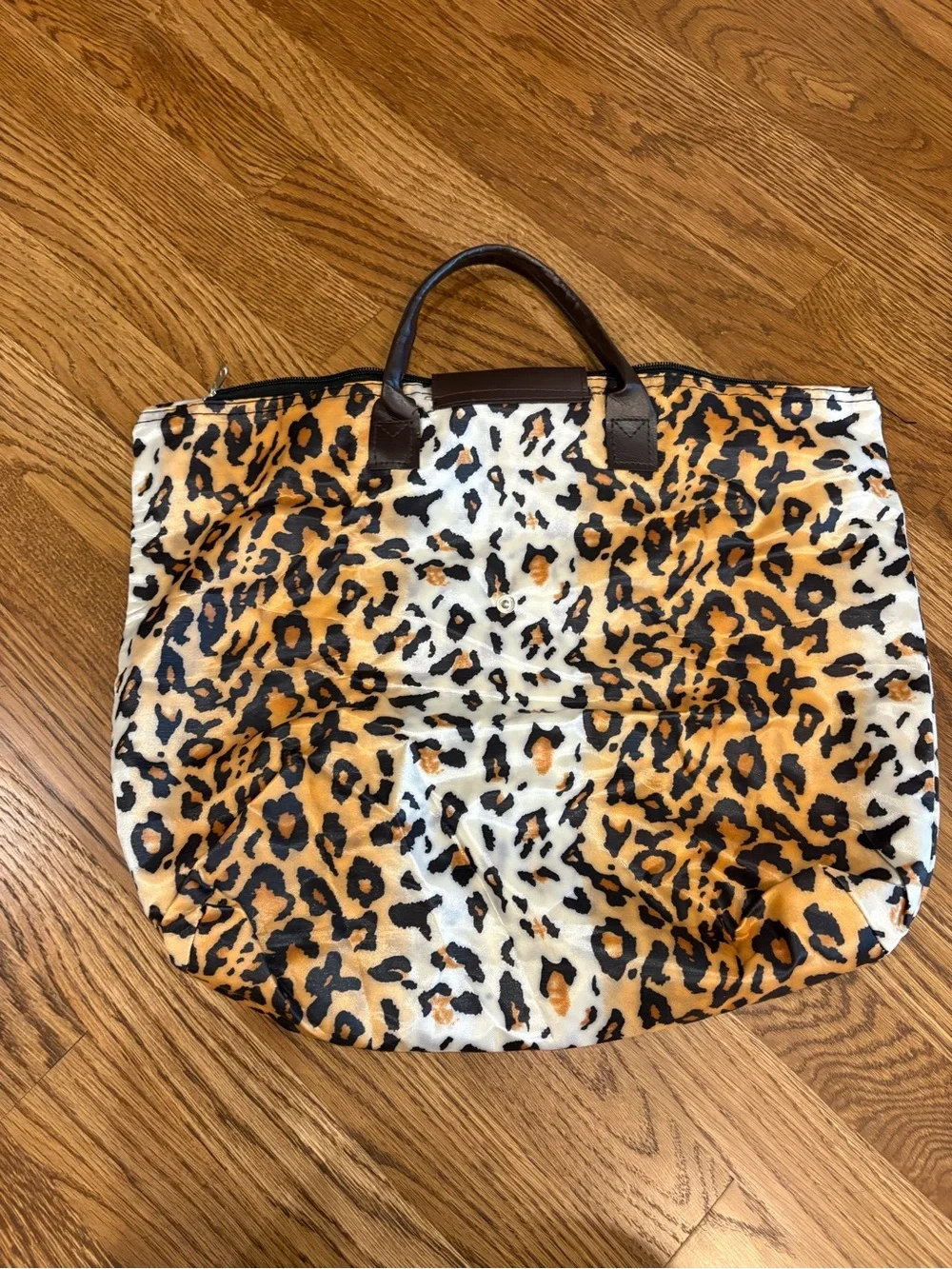 Leopard Print Tote Bag - Brown/Black/White